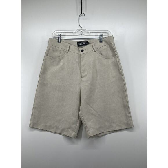 Blanke Mande In Heaven Khaki Bermuda Shorts Sz Large Women Summer Social Lounge - Picture 1 of 8